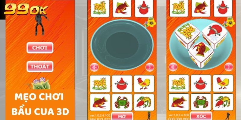 Bỏ túi các mẹo chơi game bầu cua 3D 99OK