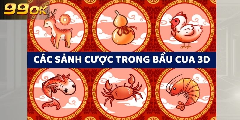 Có 6 cửa cược tương ứng với 6 linh vật